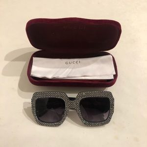 Gucci Rhinestone Oversized Sunglasses